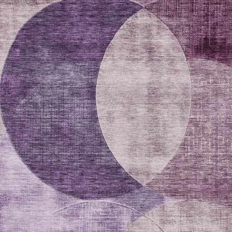 8' X 10' Purple And Lavender Geometric Washable Indoor Outdoor Area Rug