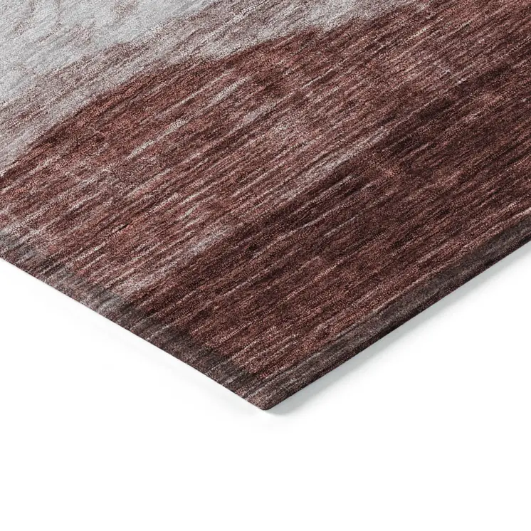 5' X 8' Blush And Brown Abstract Washable Indoor Outdoor Area Rug
