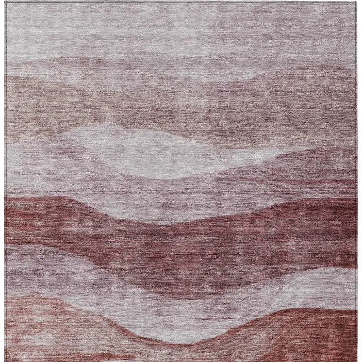 8' X 10' Blush And Brown Abstract Washable Indoor Outdoor Area Rug