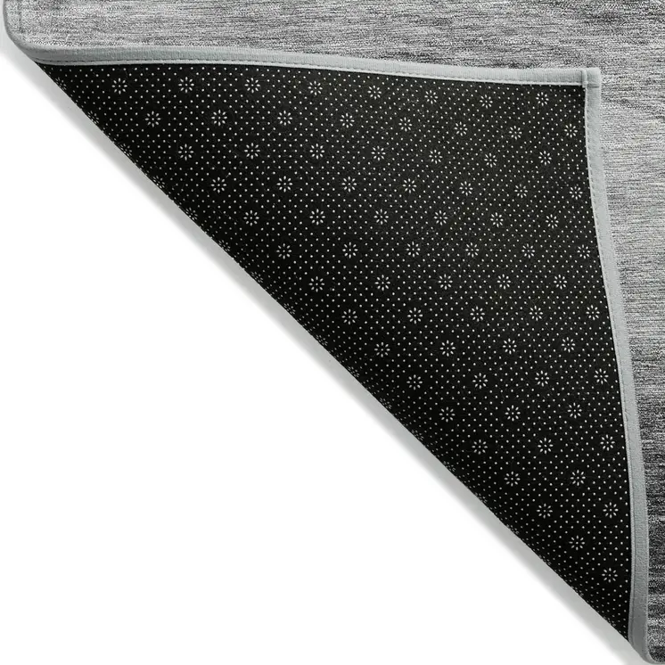 3' X 5' Gray And Charcoal Abstract Washable Indoor Outdoor Area Rug