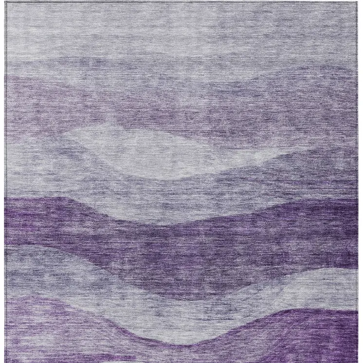 5' X 8' Lavender And Purple Abstract Washable Indoor Outdoor Area Rug