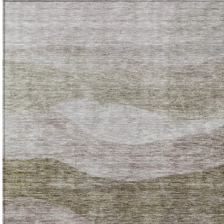 8' X 10' Taupe And Beige Abstract Washable Indoor Outdoor Area Rug