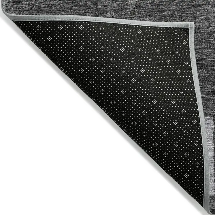 10' X 14' Black And Gray Geometric Washable Indoor Outdoor Area Rug