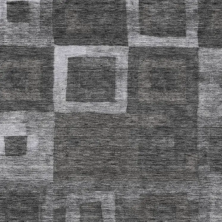10' X 14' Black And Gray Geometric Washable Indoor Outdoor Area Rug