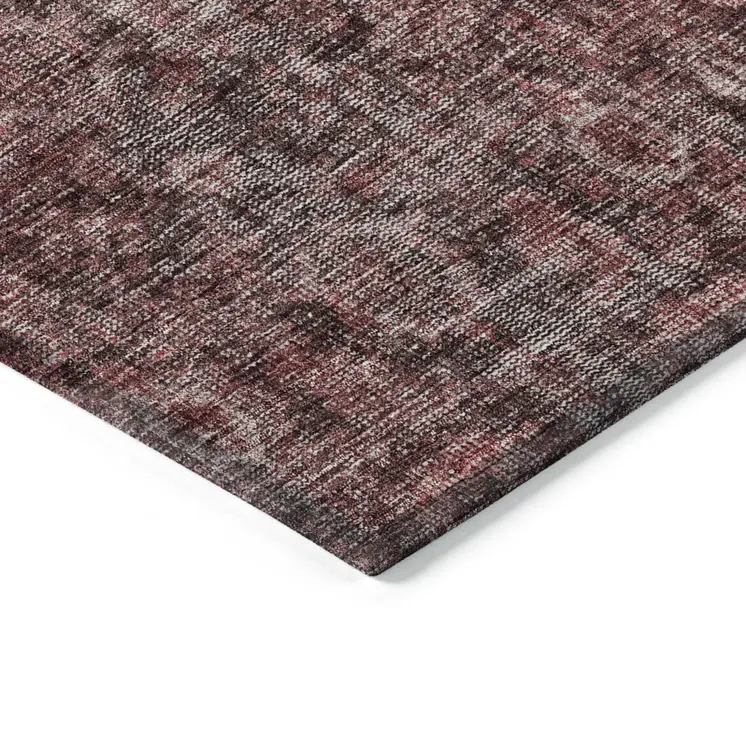 5' X 8' Pink And Brick Red Damask Washable Indoor Outdoor Area Rug