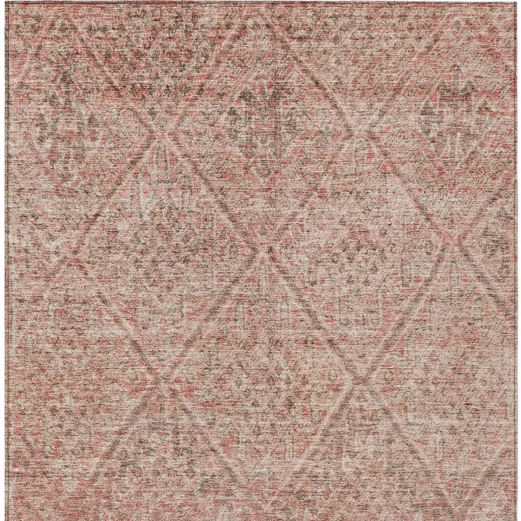 3' X 5' Pink And Brown Moroccan Washable Indoor Outdoor Area Rug