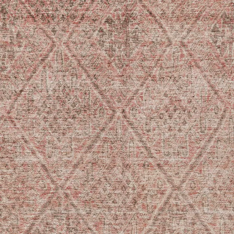 5' X 8' Pink And Brown Moroccan Washable Indoor Outdoor Area Rug
