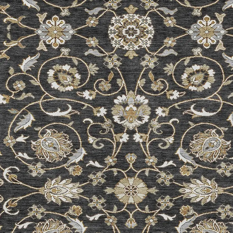 10' X 14' Black Brown And Ivory Moroccan Washable Indoor Outdoor Area Rug