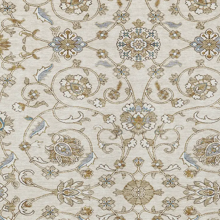 5' X 8' Ivory Brown And Gray Moroccan Washable Indoor Outdoor Area Rug