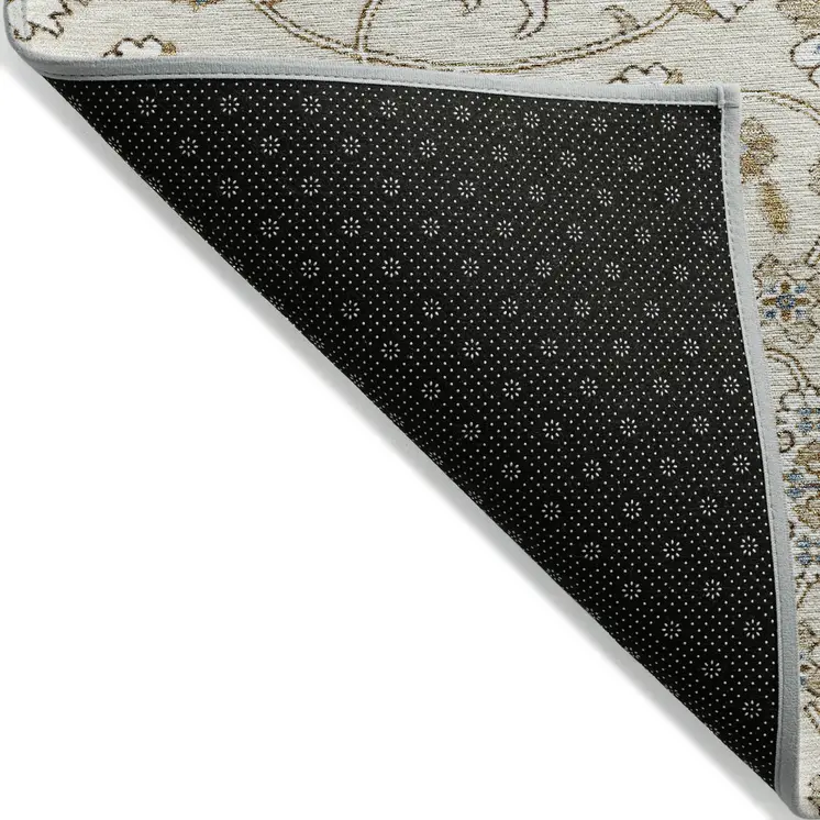 8' X 10' Ivory Brown And Gray Moroccan Washable Indoor Outdoor Area Rug