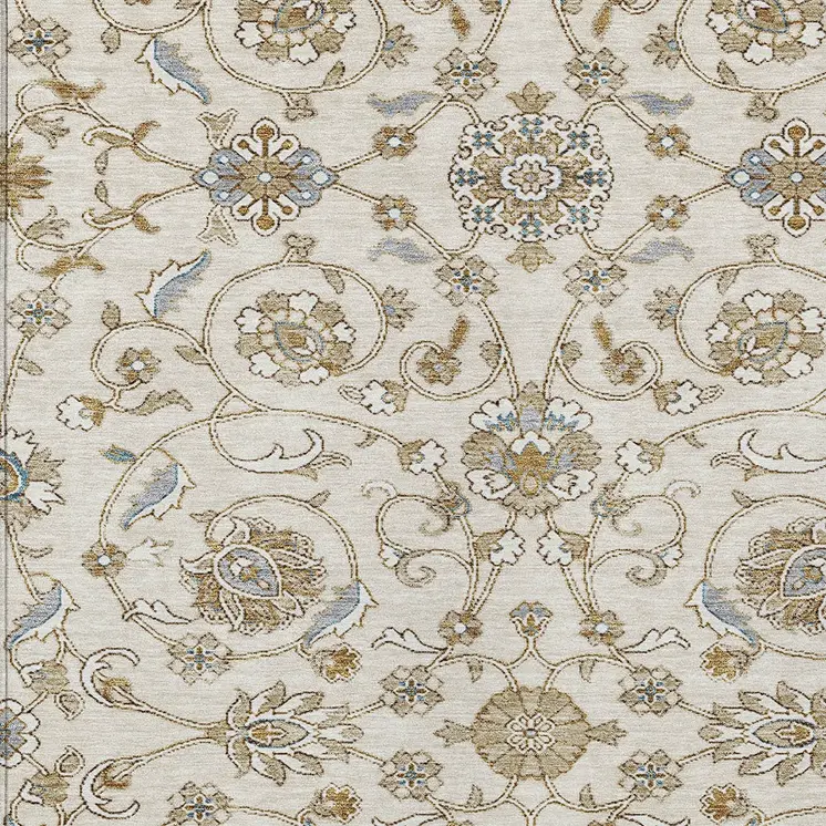 8' X 10' Ivory Brown And Gray Moroccan Washable Indoor Outdoor Area Rug