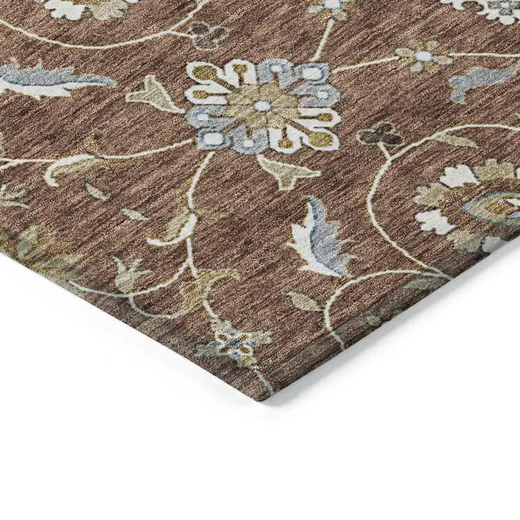 8' X 10' Brown Ivory And Gray Moroccan Washable Indoor Outdoor Area Rug