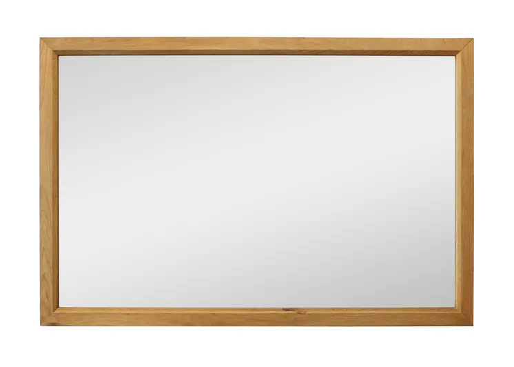 40" Natural Solid Wood Framed Mounted Accent Mirror