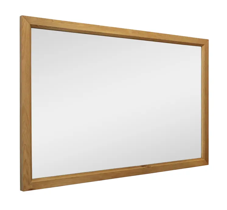 40" Natural Solid Wood Framed Mounted Accent Mirror