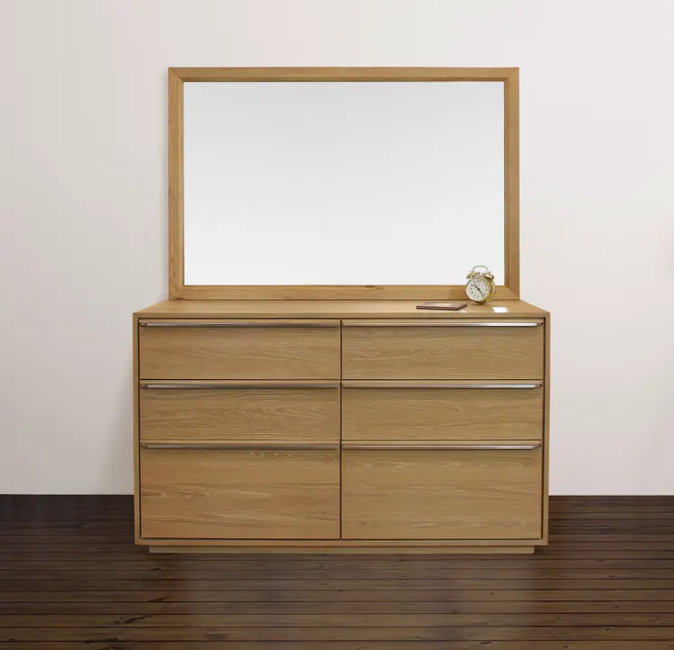 40" Natural Solid Wood Framed Mounted Accent Mirror