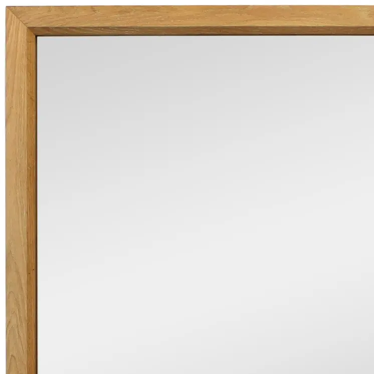 40" Natural Solid Wood Framed Mounted Accent Mirror