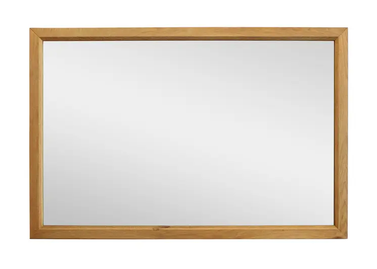 40" Natural Solid Wood Framed Mounted Accent Mirror