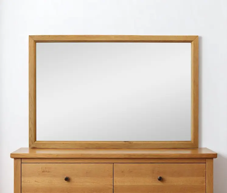 40" Natural Solid Wood Framed Mounted Accent Mirror