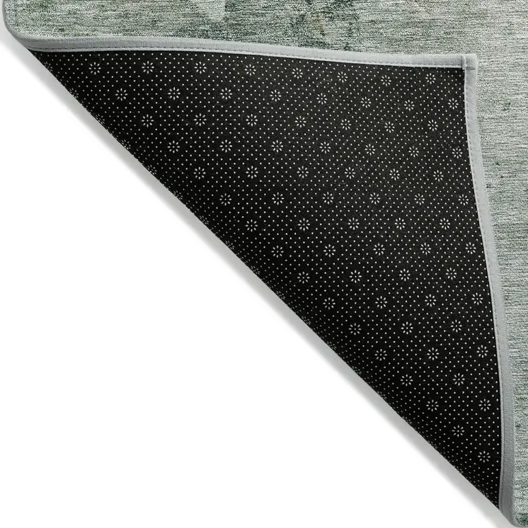 5' X 8' Blue Copper And Gray Abstract Washable Indoor Outdoor Area Rug