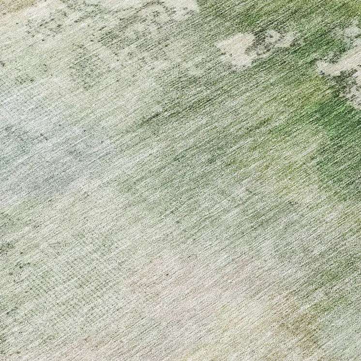 8' Artichoke Green And Ivory Round Abstract Washable Indoor Outdoor Area Rug