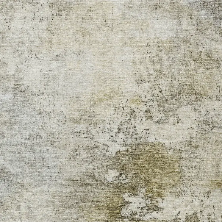 3' X 5' Wheat And Gray Abstract Washable Indoor Outdoor Area Rug