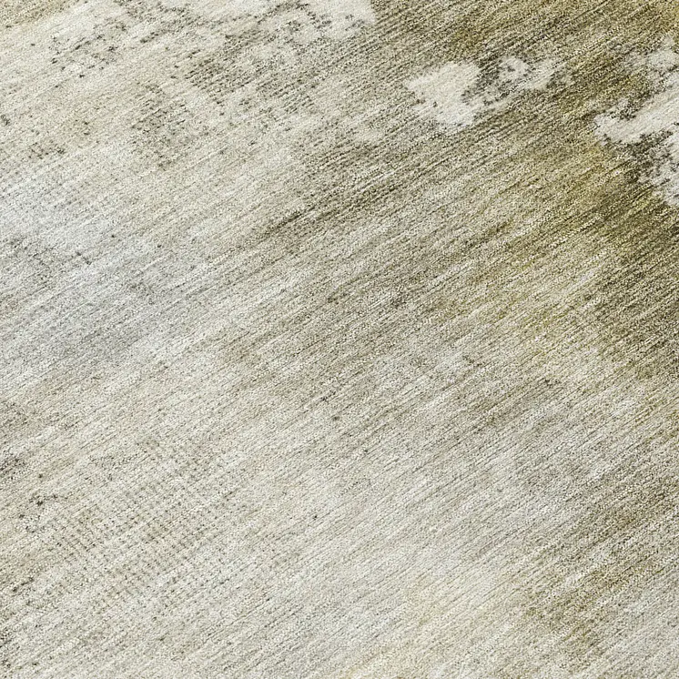 8' Wheat And Gray Round Abstract Washable Indoor Outdoor Area Rug