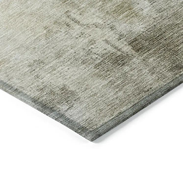 8' X 10' Wheat And Gray Abstract Washable Indoor Outdoor Area Rug