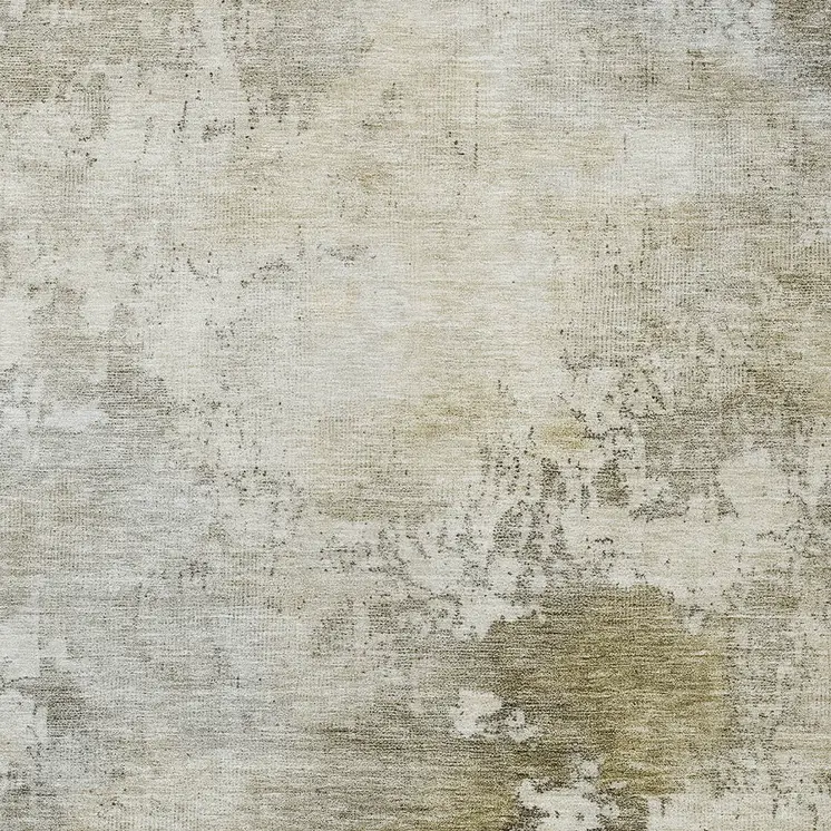 9' X 12' Wheat And Gray Abstract Washable Indoor Outdoor Area Rug