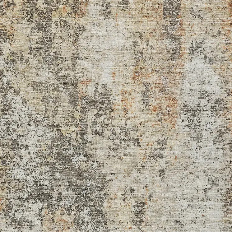 8' X 10' Terra Cotta Beige And Dark Gray Abstract Washable Indoor Outdoor Area Rug