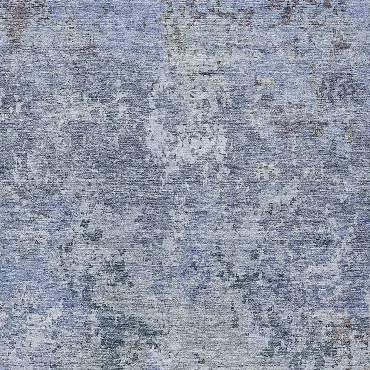 5' X 8' Blue And Dark Gray Abstract Washable Indoor Outdoor Area Rug