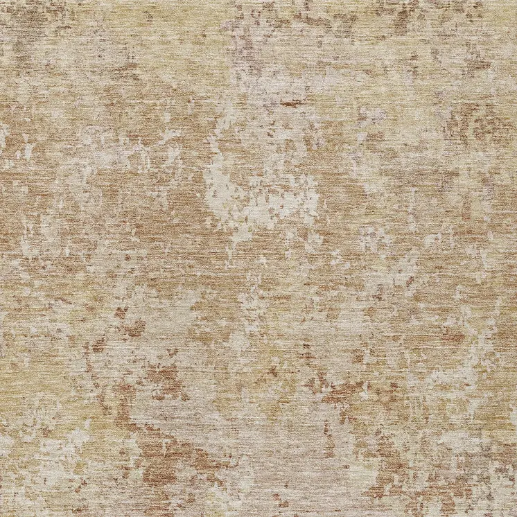 3' X 5' Copper And Beige Abstract Washable Indoor Outdoor Area Rug