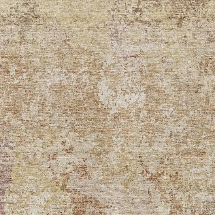 8' X 10' Copper And Beige Abstract Washable Indoor Outdoor Area Rug