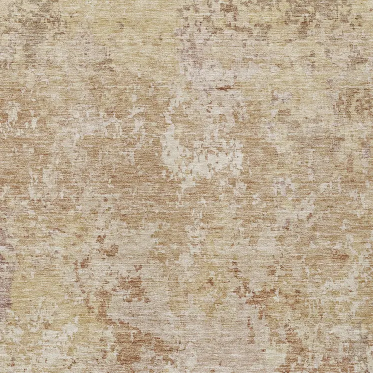 10' X 14' Copper And Beige Abstract Washable Indoor Outdoor Area Rug