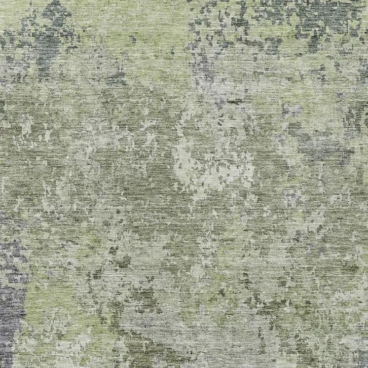 3' X 5' Green And Gray Abstract Washable Indoor Outdoor Area Rug