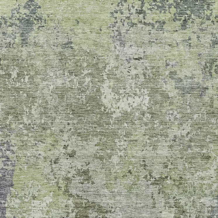 10' X 14' Green And Gray Abstract Washable Indoor Outdoor Area Rug