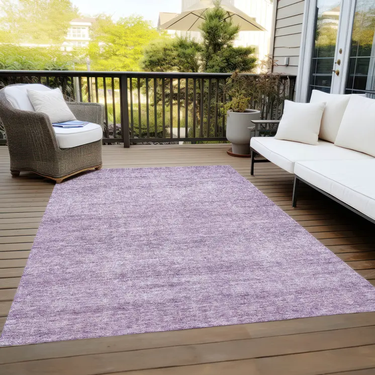 3' X 5' Lavender And Purple Abstract Washable Indoor Outdoor Area Rug