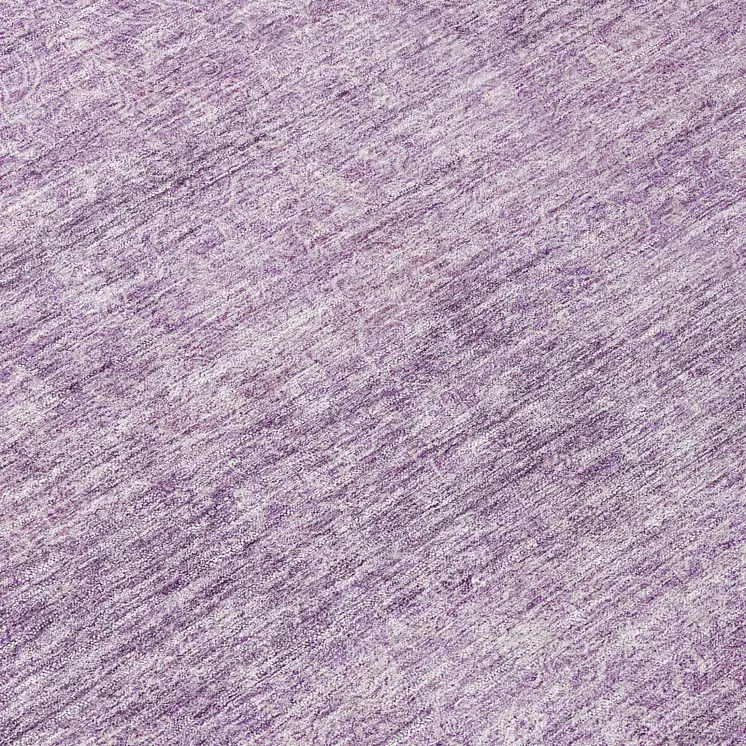 8' Lavender And Purple Round Abstract Washable Indoor Outdoor Area Rug