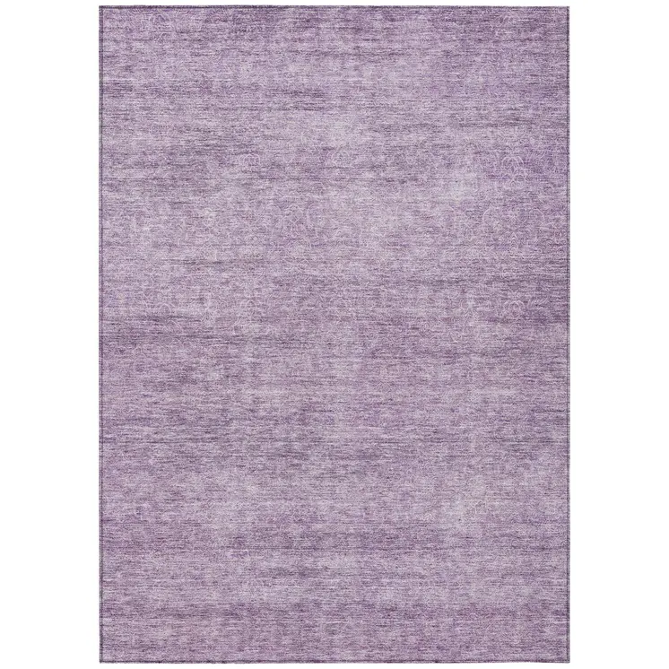 8' X 10' Lavender And Purple Abstract Washable Indoor Outdoor Area Rug