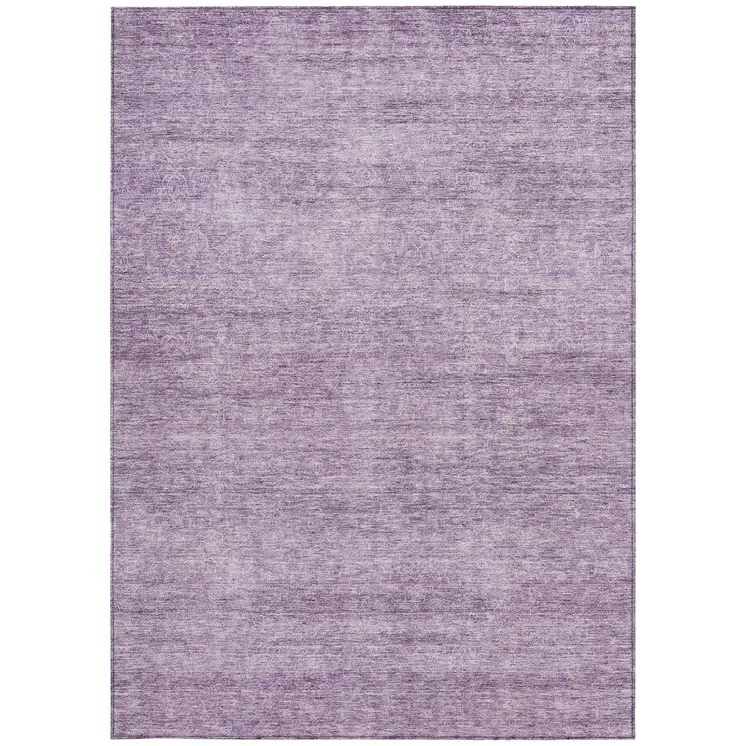 8' X 10' Lavender And Purple Abstract Washable Indoor Outdoor Area Rug
