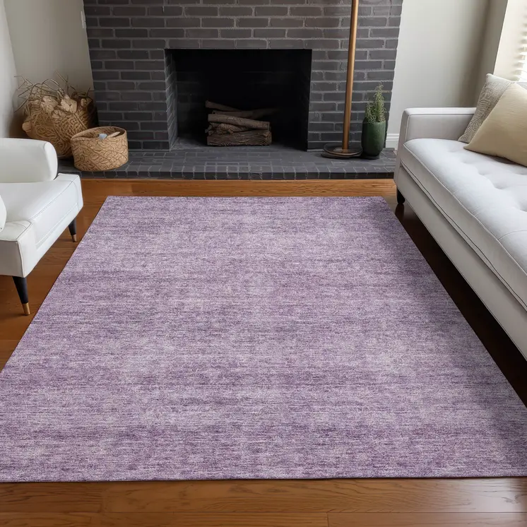 8' X 10' Lavender And Purple Abstract Washable Indoor Outdoor Area Rug