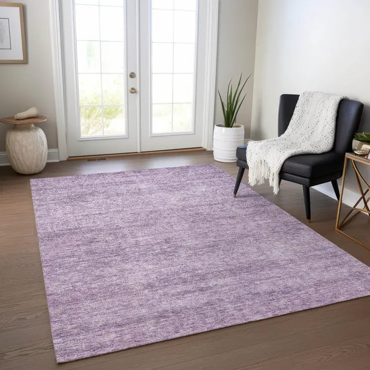 10' X 14' Lavender And Purple Abstract Washable Indoor Outdoor Area Rug