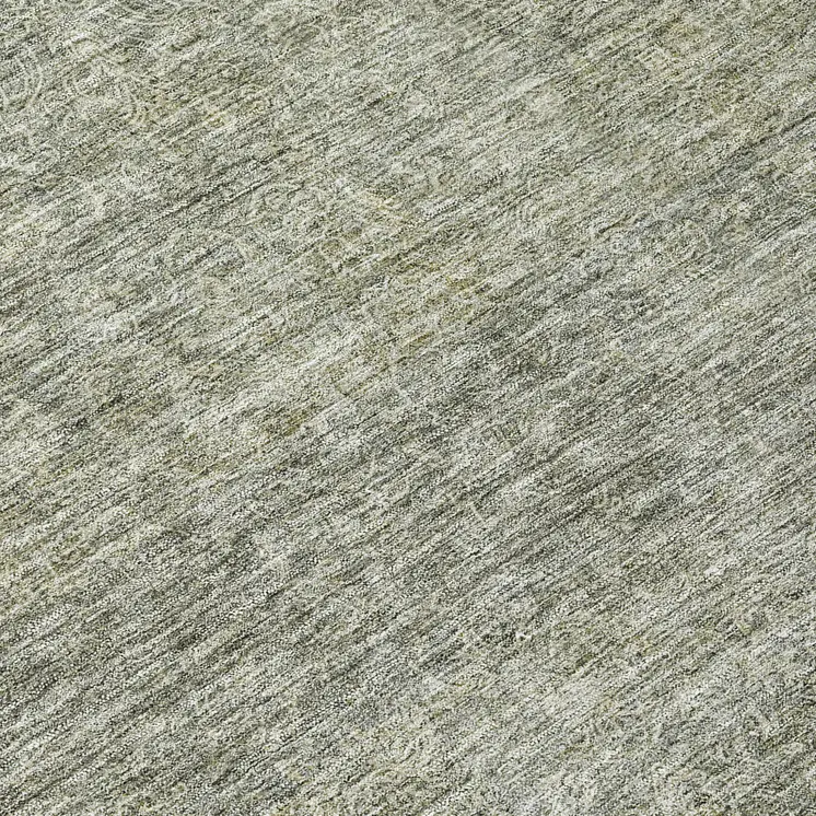 8' Sage And Ivory Round Abstract Washable Indoor Outdoor Area Rug