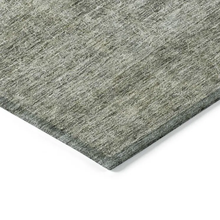 9' X 12' Sage And Ivory Abstract Washable Indoor Outdoor Area Rug