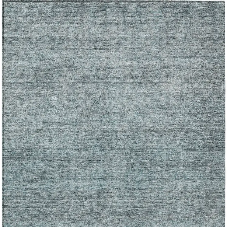 5' X 8' Blue And Ivory Abstract Washable Indoor Outdoor Area Rug