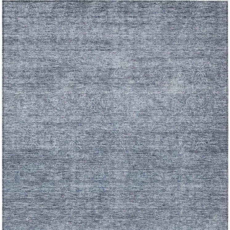 3' X 5' Sky Blue And Ivory Abstract Washable Indoor Outdoor Area Rug