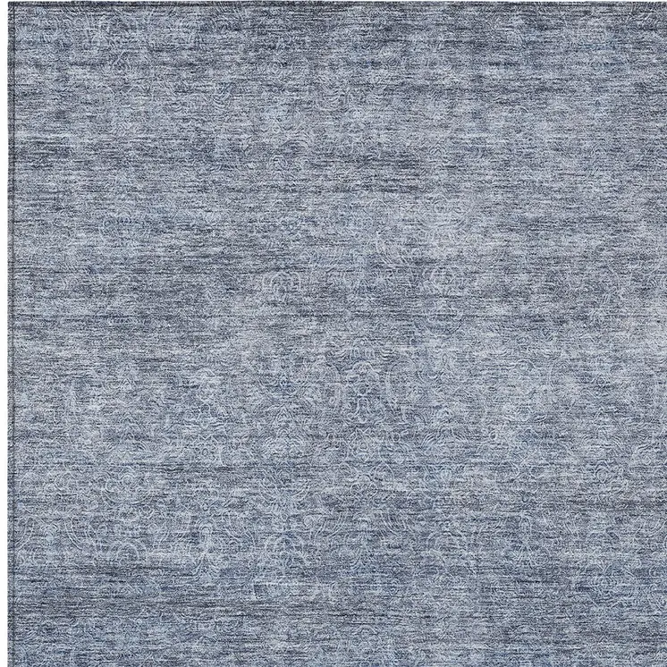 10' X 14' Sky Blue And Ivory Abstract Washable Indoor Outdoor Area Rug