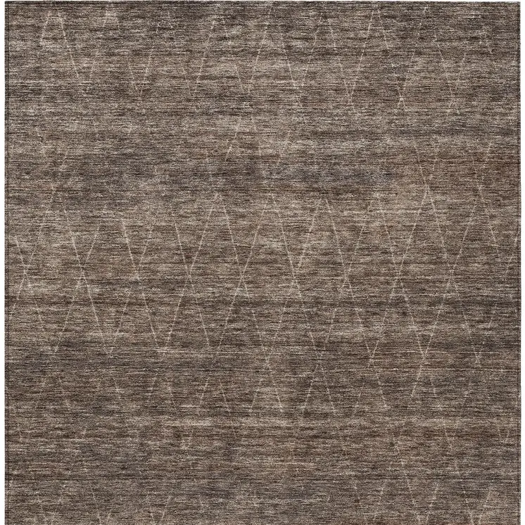8' X 10' Coffee And Ivory Geometric Washable Indoor Outdoor Area Rug