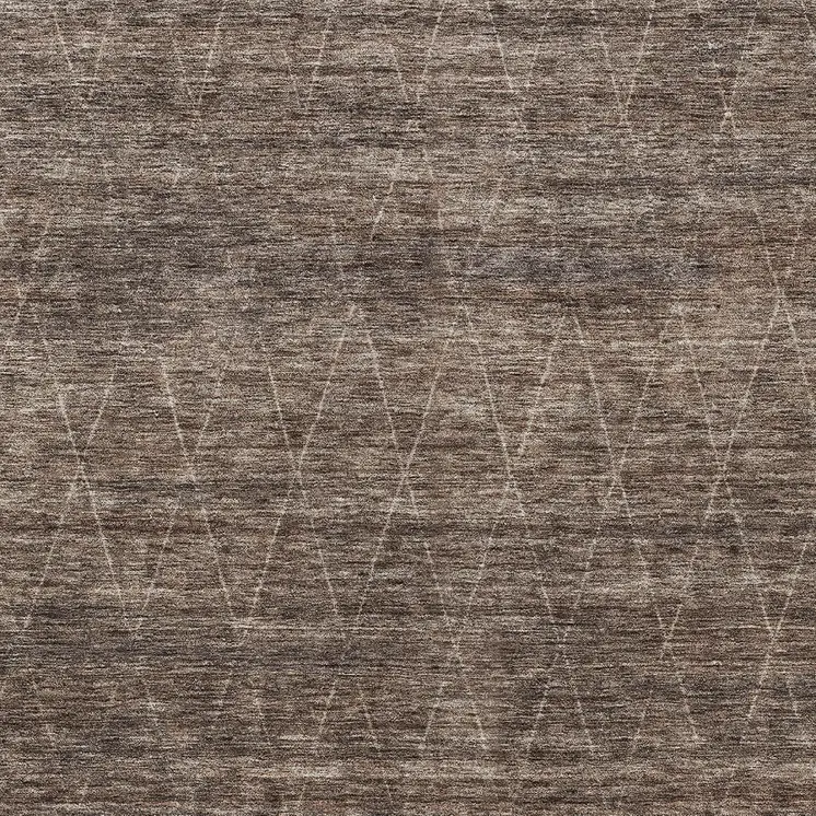 8' X 10' Coffee And Ivory Geometric Washable Indoor Outdoor Area Rug