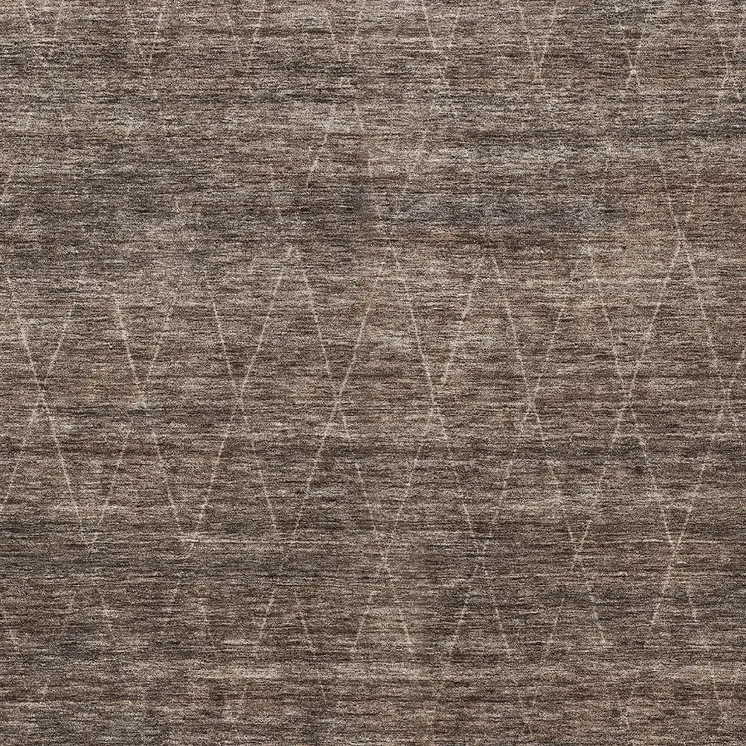 9' X 12' Coffee And Ivory Geometric Washable Indoor Outdoor Area Rug