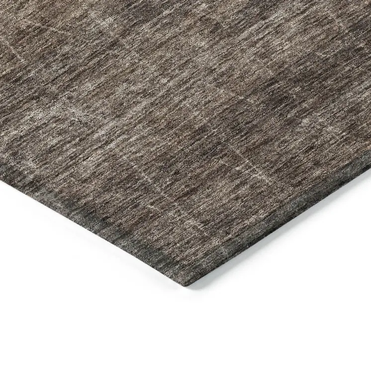 10' X 14' Coffee And Ivory Geometric Washable Indoor Outdoor Area Rug